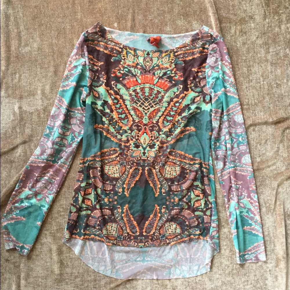 Shear long sleeve top